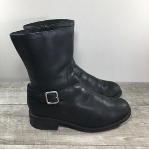 UGG Women’s 1013195 Keppler Moto Shearling Lined Black Zipper Boots Size 9.5